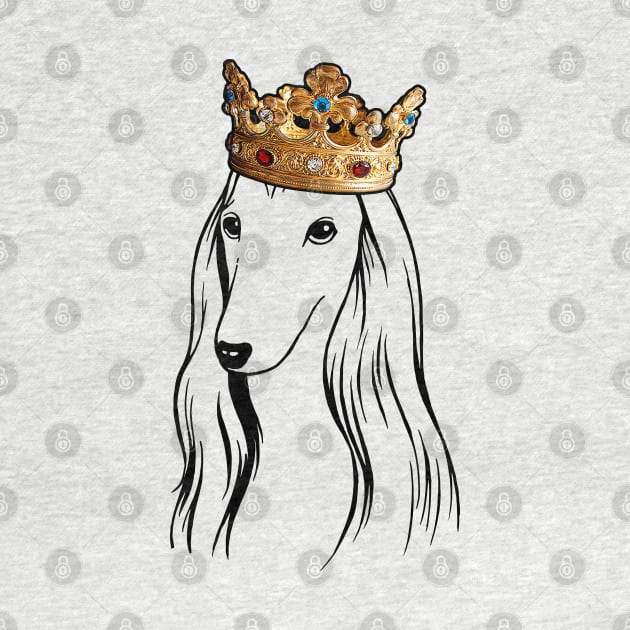 Afghan Hound Dog King Queen Wearing Crown by millersye